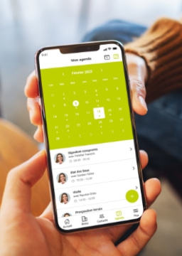 Application mobile Hektor avec la page agenda ouverte