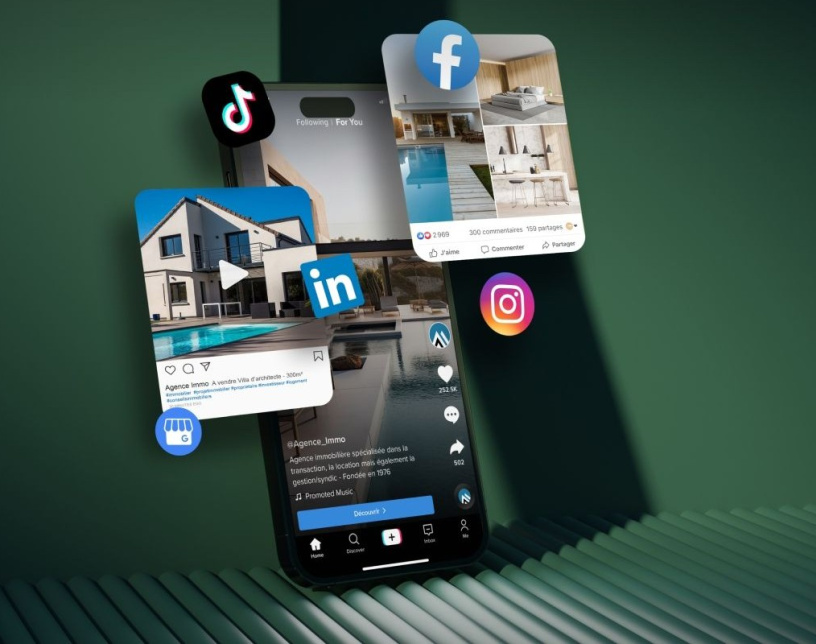 La solution de multidiffusion automatique de vos annonces immobilières sur vos réseaux sociaux & Google Business Profile !
