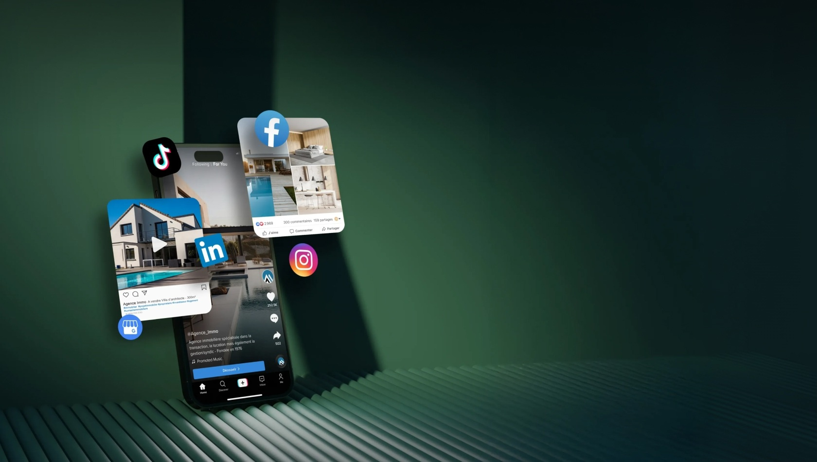 Social connect, La solution de multidiffusion automatique de vos annonces immobilières sur vos réseaux sociaux & Google Business Profile !