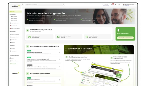 Interface CRM immobilier Hektor