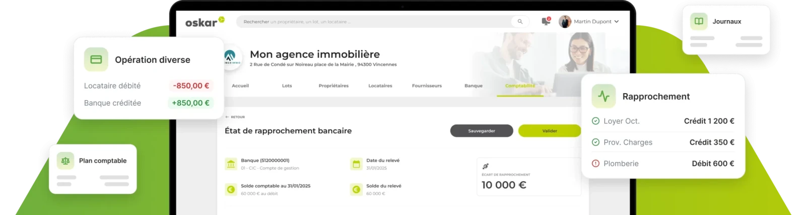 Interface logiciel de gestion location pour gestion comptabilite