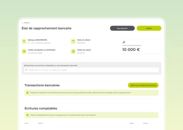 Interface de rapprochement bancaires dans Oskar
