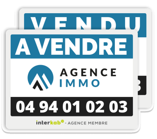 Panneau Agence « A Vendre / Vendu » 60×40 cm r/v