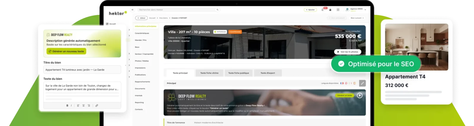 Interface de rédaction d'annonce automatisée dans Hektoer