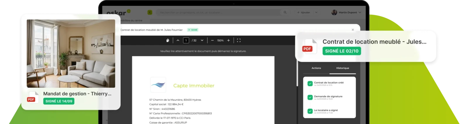 Gestion des baux et contrats dans le logiciel de gestion cation Oskar