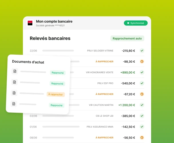 Illustration des relevés bancaires dans la cadre de la facturation électronique