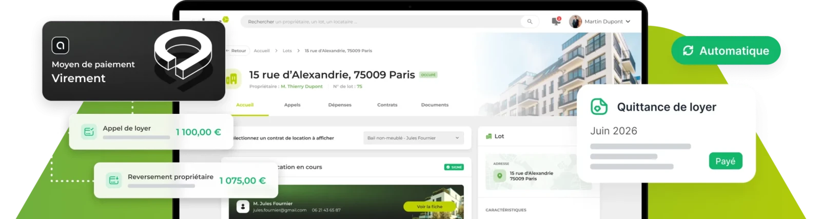 Interface de gestion d'un lot dans Oskar