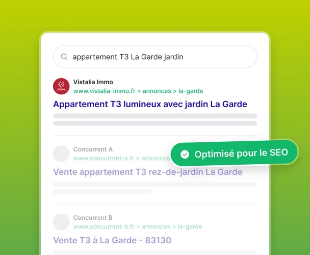 Annonce immobilière dans résultat naturel de google