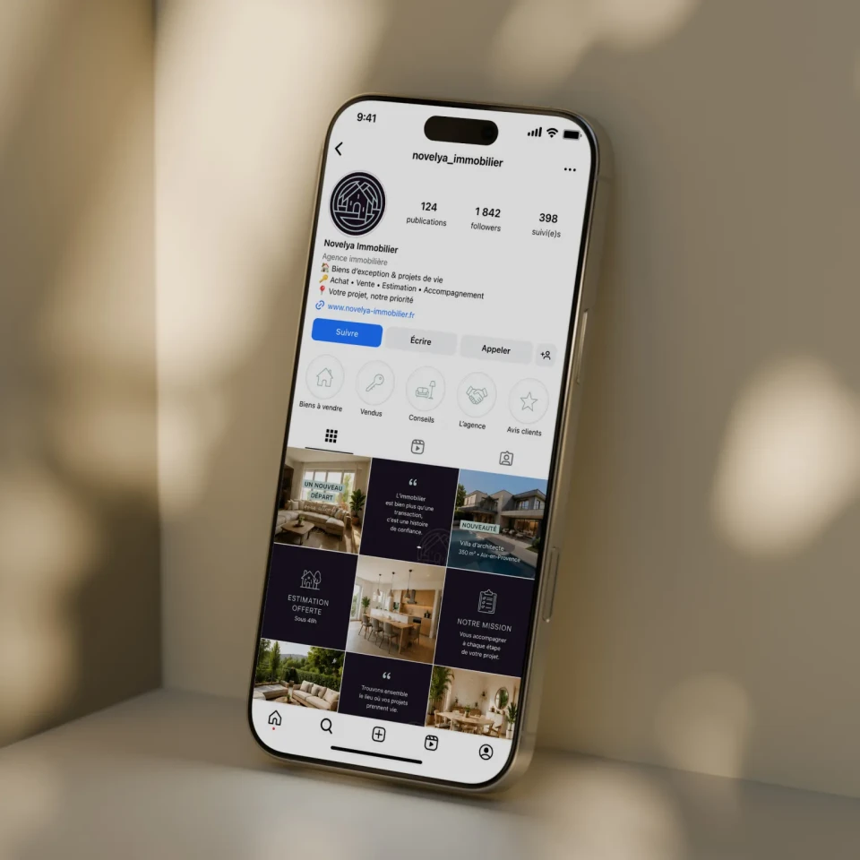 Réseaux sociaux d'une agence immobilière