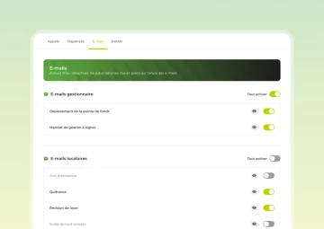 Gestion des loyer et quittances dans Oskar