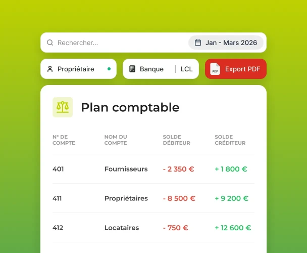 Interface plan comptable