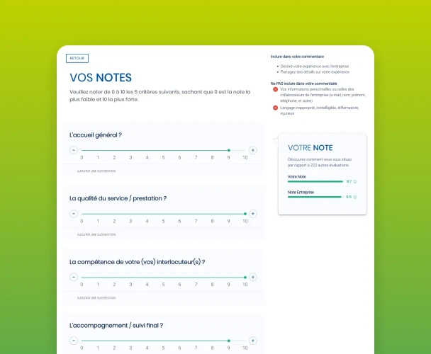 Sondage pour collecte d'avis clients via Opinion System