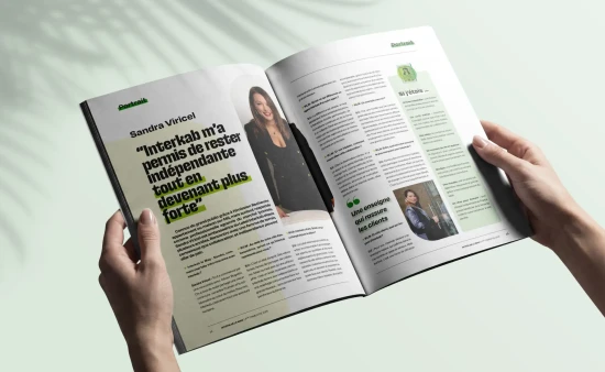 Double pages intérieures du magazine interkab