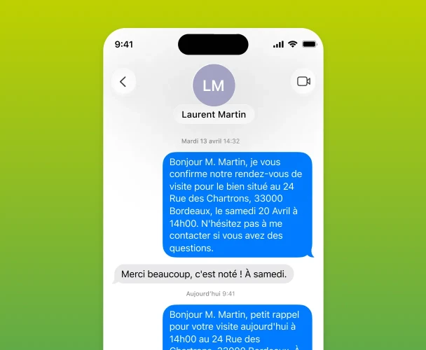 Sms de confirmation de RDV