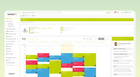 Interface agenda dans Hektor