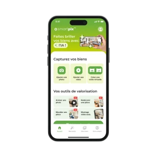 Page d'accueil de l'application Smartpix Pro