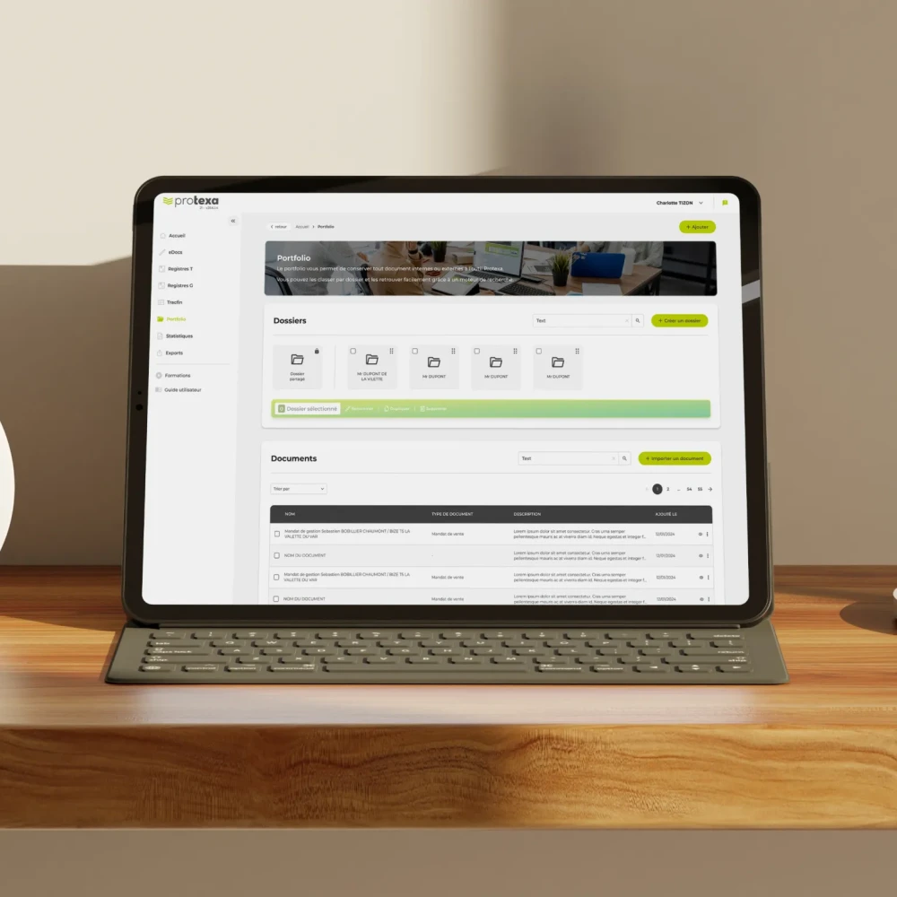 Gestion de documents dans logiciel de registre immobilier