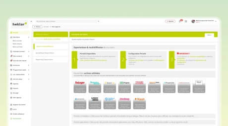 Interface de diffusion sur les portails internationaux dans Hektor