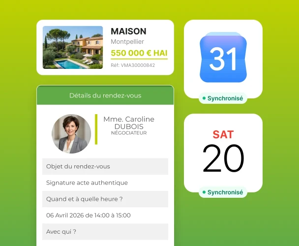 Agenda synchronisé aux autres applications de calendriers