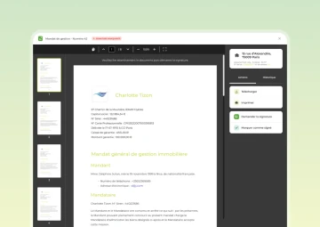 Interface de gestion des contrat dans Oksar