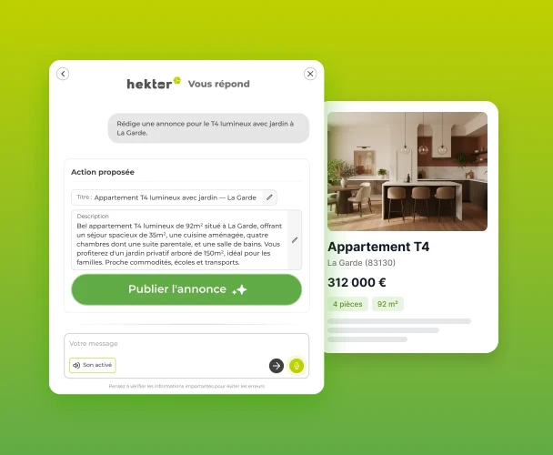 Création d'un descriptif d'annonce dans Hektor Voice