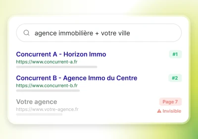 Absence de référencement de l'agence immobilière sur Google