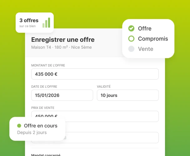 Evolution du statut d'une offre d'achat