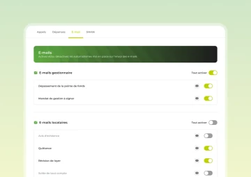 Espace d'administration des relances dans Oskar