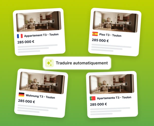 Traduction d'une annonce immobilière dans différentes langues