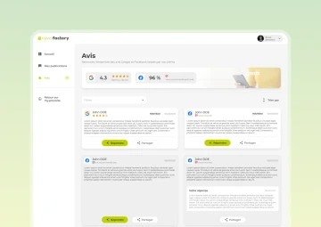 Interface gestion des avis clients