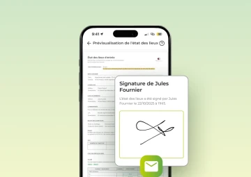 Signature électronique sur application d'état des lieux