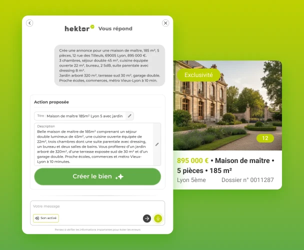 Création d'un bien dans Hektor voice