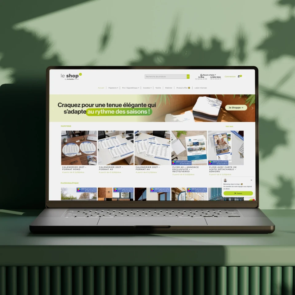Accueil du site Le Shop By La Boite Immo pour commander les support marketing en immobilier