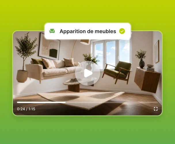 Animation de meubles qui popent depuis une photo