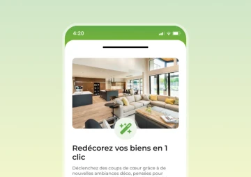 Interface application de photo immobilière