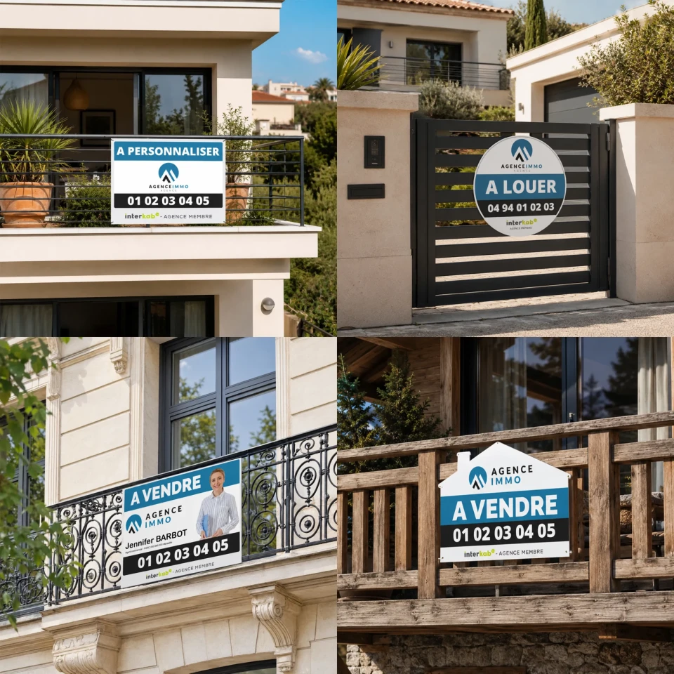 Panneaux à vendre et vendus pour l'immobilier