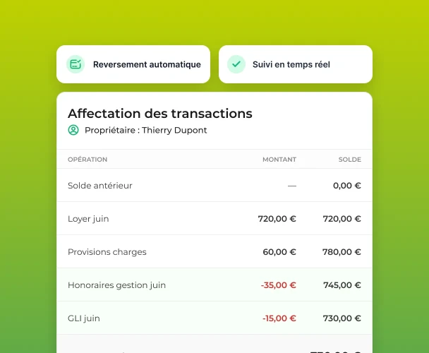 Automatisation de reversements des loyers aux bailleurs