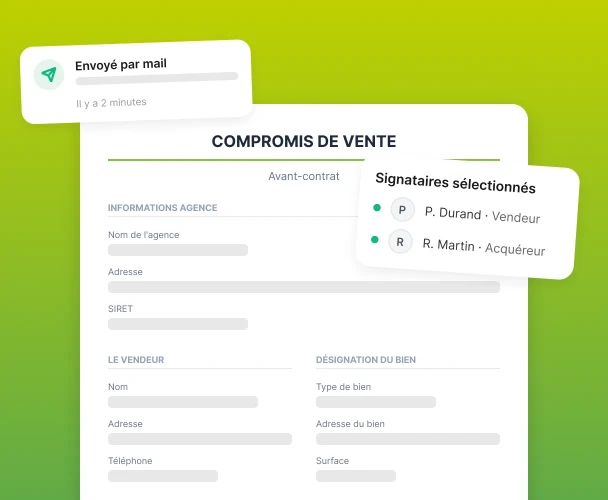 Illustration d'envoi des document depuis le logiciel immobilier Hektor