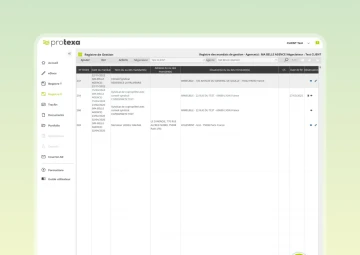 Registre de gestion pour gestion locative