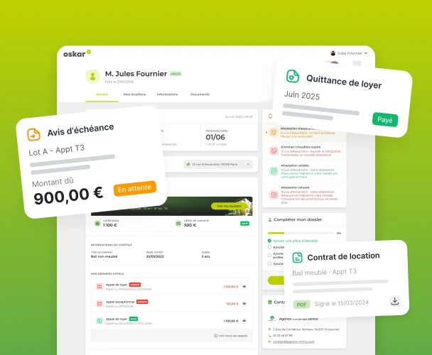 Interface espace locataire dans Oskar