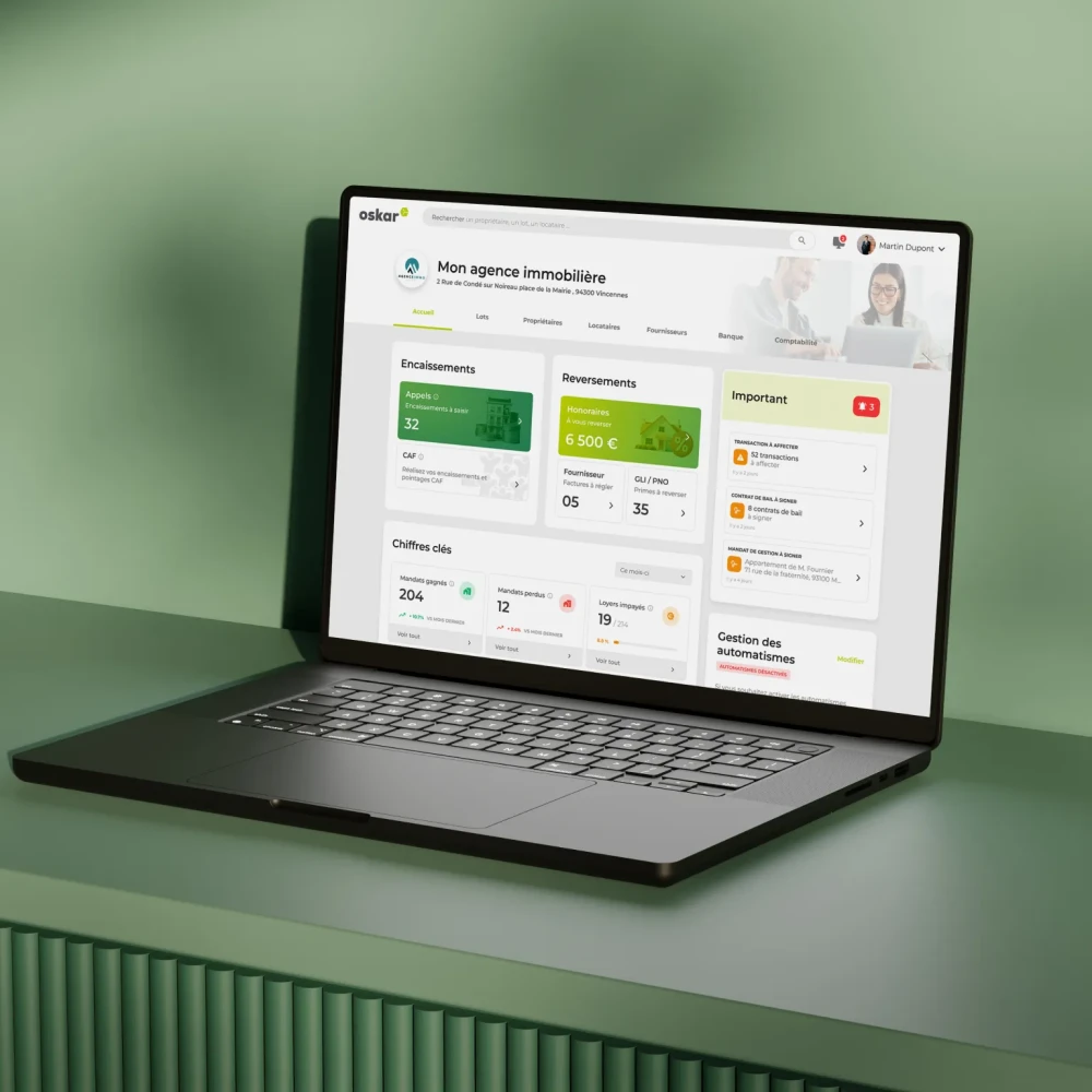 Interface logiciel de gestion Locative Oskar